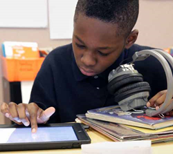 Student Using audiobooks