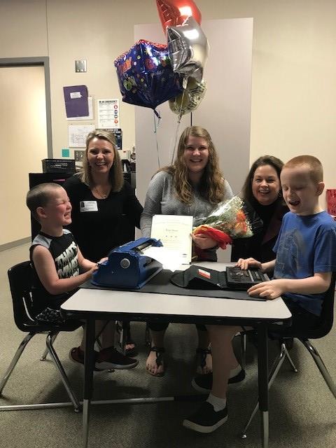 Paige, her classmates and colleagues with Terrie Noland, Learning Ally Director of Educator Engagement Paige, her classmates and colleagues with Terrie Noland, Learning Ally Director of Educator Engagement